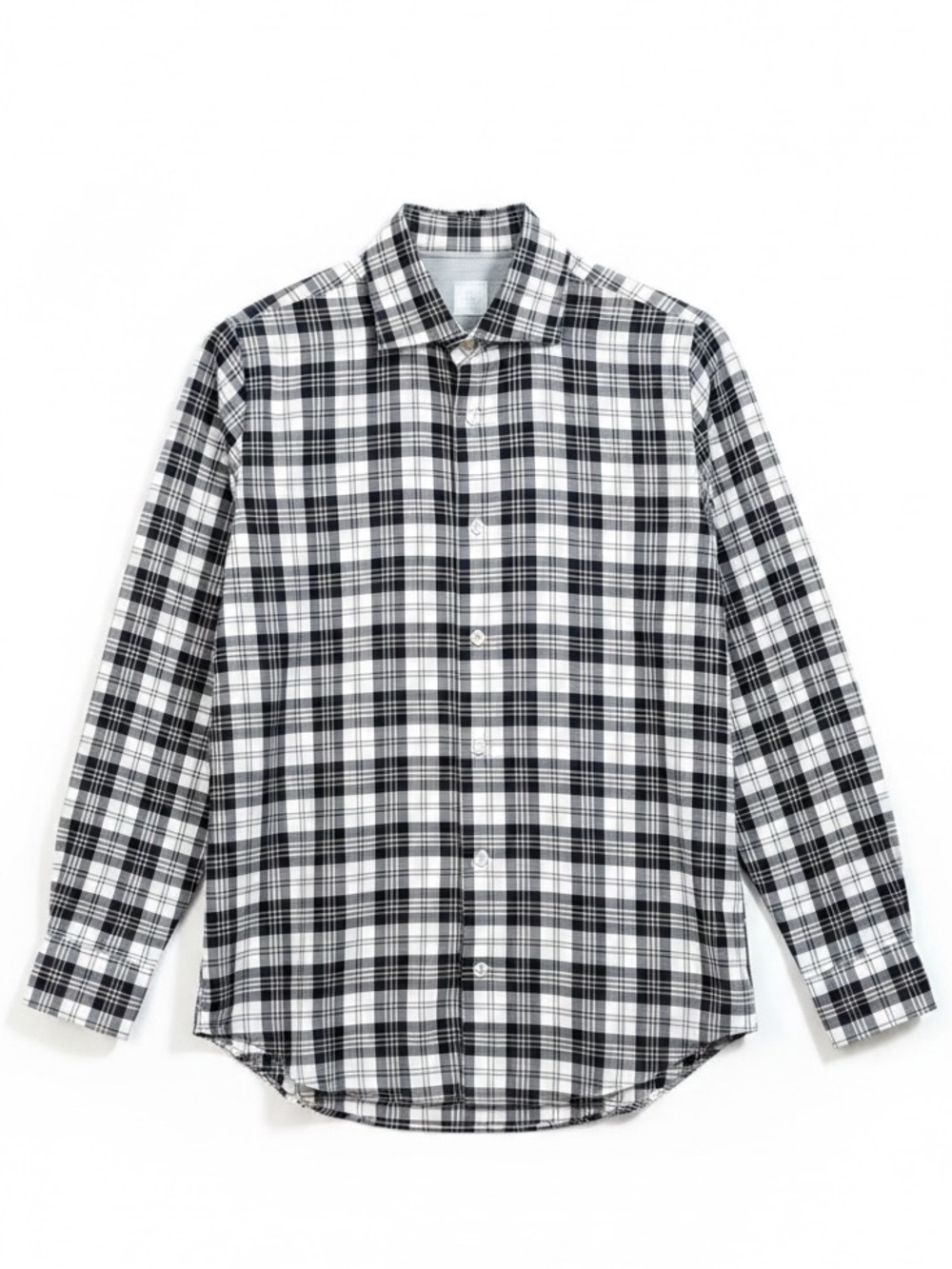 Eleventy Platinum Plaid Button Up Shirt Made in Italy Size M Luxury